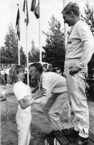 1967 Finland GP. Olle Pettersson wins while Torsten scores a kiss...